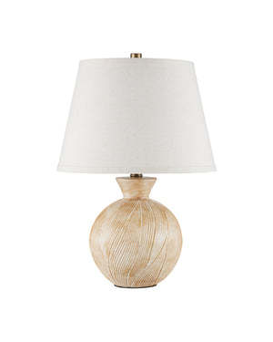 Currey & Company Brushmark Currey and Company Handcrafted Ceramic Table Lamp with Carved Beige Artisan Base 6000-1052