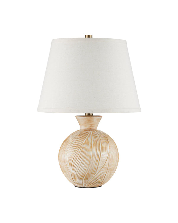 Currey & Company Brushmark Currey and Company Handcrafted Ceramic Table Lamp with Carved Beige Artisan Base 6000-1052