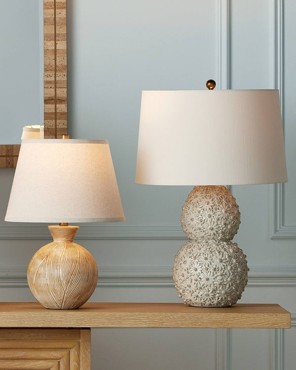 Currey & Company Brushmark Currey and Company Handcrafted Ceramic Table Lamp with Carved Beige Artisan Base 6000-1052