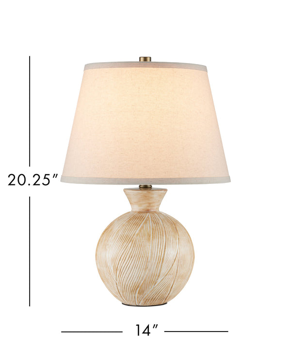Currey & Company Brushmark Currey and Company Handcrafted Ceramic Table Lamp with Carved Beige Artisan Base 6000-1052