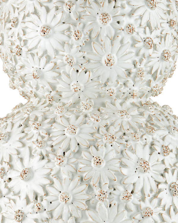 Currey & Company Jessamine Handcrafted Ceramic Floral Table Lamp with Shantung Shade for Elegant Rooms 6000-1053