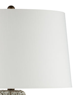 Currey & Company Jessamine Handcrafted Ceramic Floral Table Lamp with Shantung Shade for Elegant Rooms 6000-1053