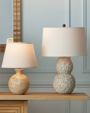 Currey & Company Jessamine Handcrafted Ceramic Floral Table Lamp with Shantung Shade for Elegant Rooms 6000-1053