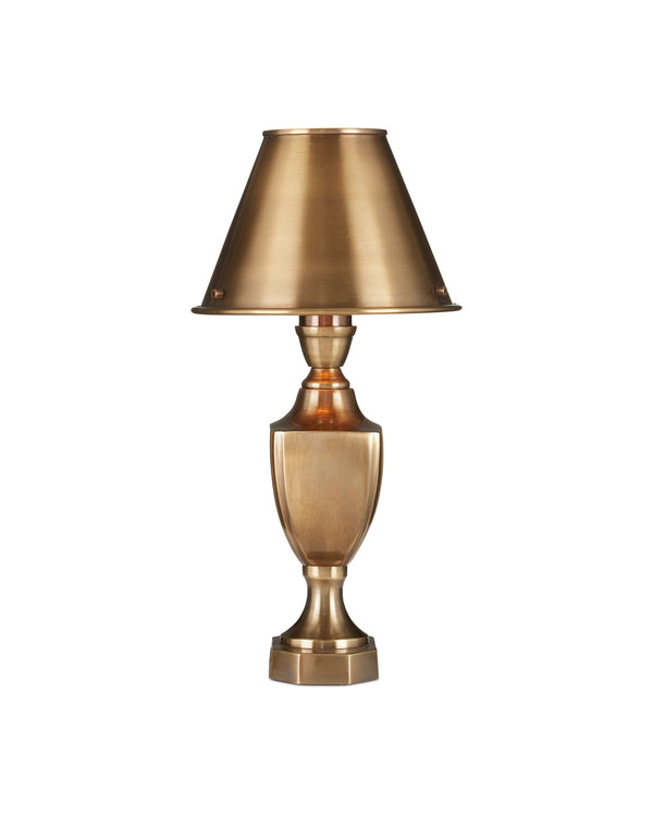 Currey & Company Waddill Solid Brass Trophy Silhouette Table Lamp with Handcrafted Sculptural Detail 6000-1057