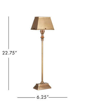 Currey & Company Geddy Solid Brass Architectural Table Lamp with Stepped Base for Desk or Console 6000-1058