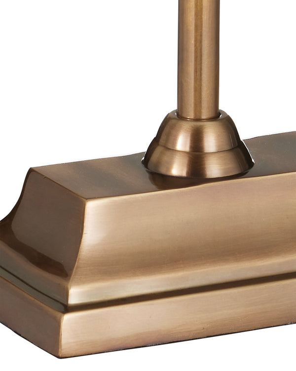 Currey & Company Geddy Solid Brass Architectural Table Lamp with Stepped Base for Desk or Console 6000-1058