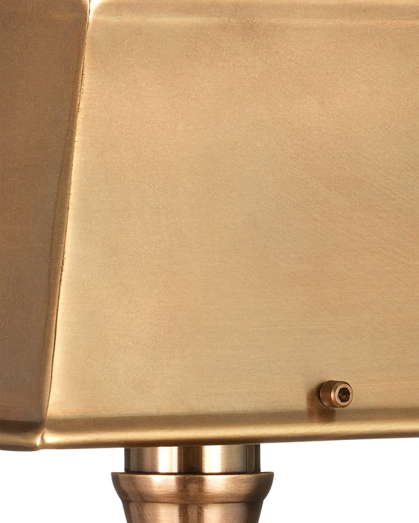 Currey & Company Geddy Solid Brass Architectural Table Lamp with Stepped Base for Desk or Console 6000-1058