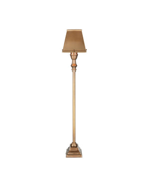 Currey & Company Geddy Solid Brass Architectural Table Lamp with Stepped Base for Desk or Console 6000-1058