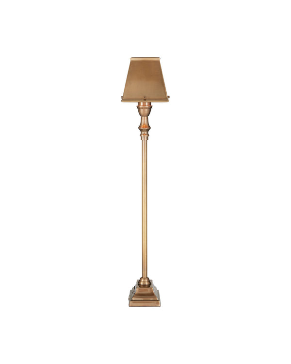 Currey & Company Geddy Solid Brass Architectural Table Lamp with Stepped Base for Desk or Console 6000-1058