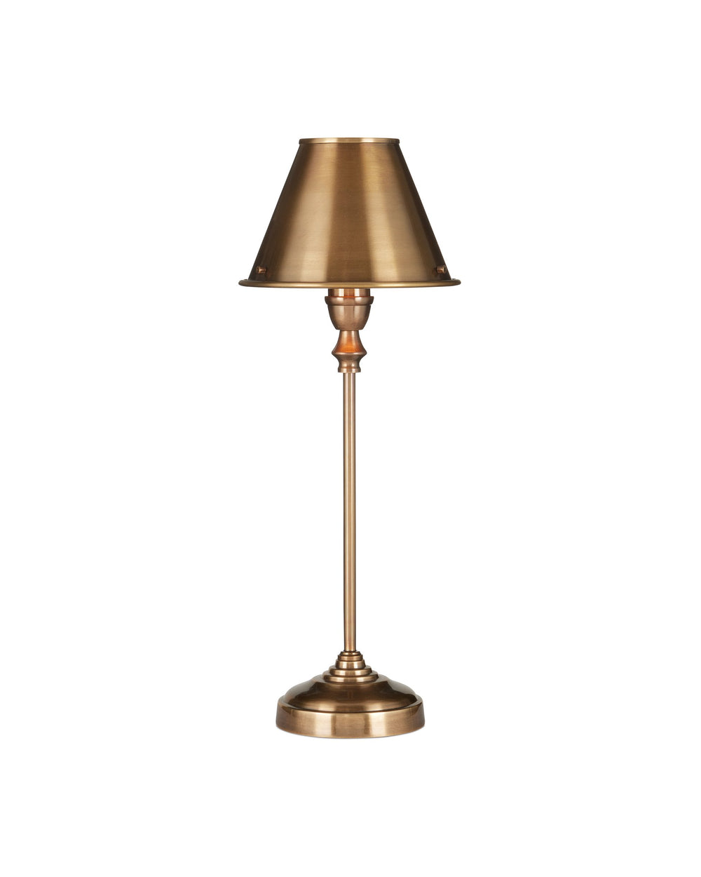 Currey & Company Rowsay Solid Brass Table Lamp with Empire Shade Handcrafted Warmth for Bedroom or Entryway 6000-1059