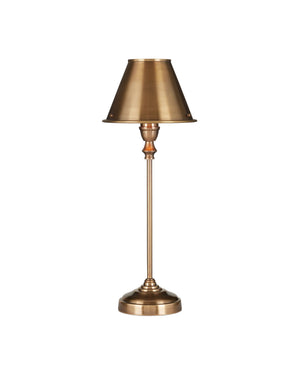 Currey & Company Rowsay Solid Brass Table Lamp with Empire Shade Handcrafted Warmth for Bedroom or Entryway 6000-1059