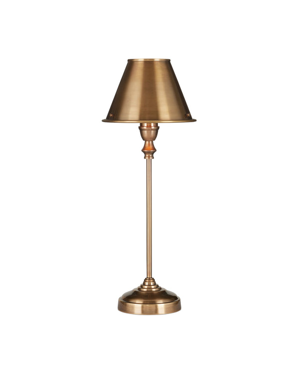 Currey & Company Rowsay Solid Brass Table Lamp with Empire Shade Handcrafted Warmth for Bedroom or Entryway 6000-1059