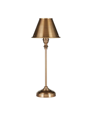 Currey & Company Rowsay Solid Brass Table Lamp with Empire Shade Handcrafted Warmth for Bedroom or Entryway 6000-1059