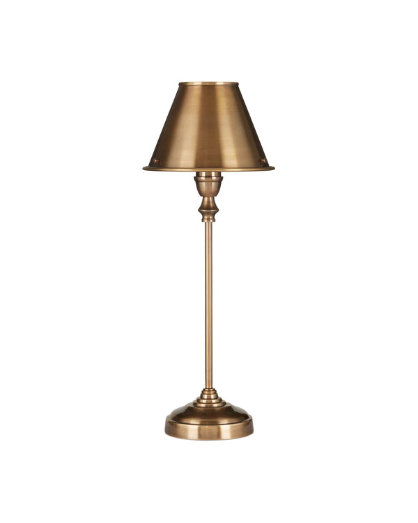 Currey & Company Rowsay Solid Brass Table Lamp with Empire Shade Handcrafted Warmth for Bedroom or Entryway 6000-1059