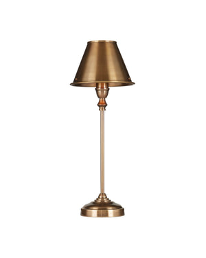 Currey & Company Rowsay Solid Brass Table Lamp with Empire Shade Handcrafted Warmth for Bedroom or Entryway 6000-1059