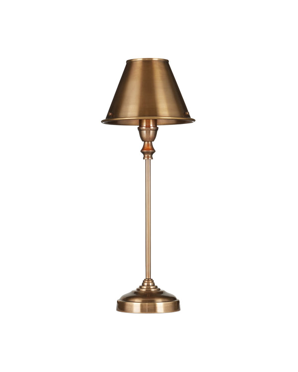 Currey & Company Rowsay Solid Brass Table Lamp with Empire Shade Handcrafted Warmth for Bedroom or Entryway 6000-1059
