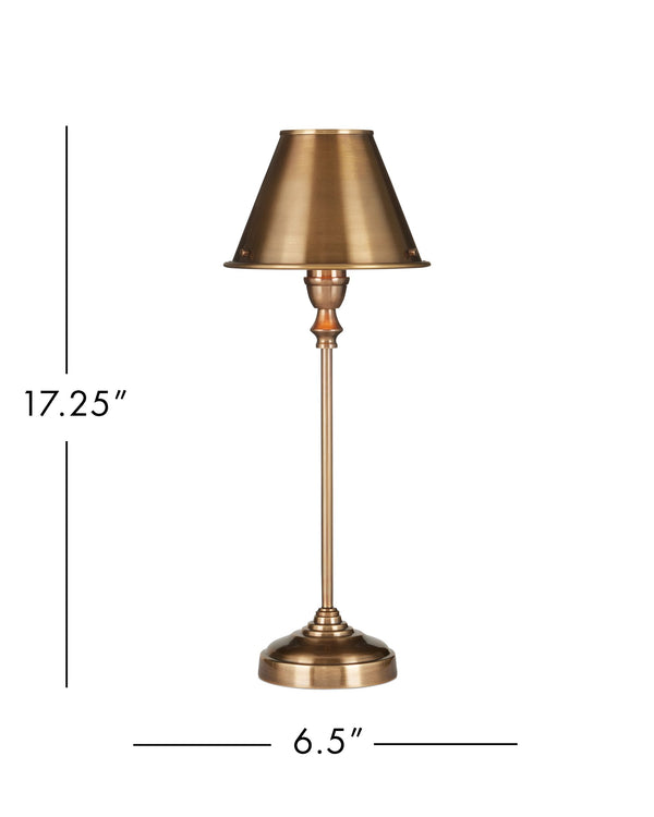 Currey & Company Rowsay Solid Brass Table Lamp with Empire Shade Handcrafted Warmth for Bedroom or Entryway 6000-1059