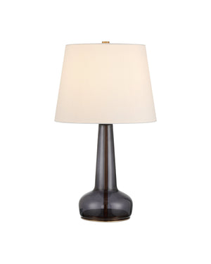 Currey & Company Rosenborg Artisan Dark Blue Glass Table Lamp with Gold Base Mid-Century Scandi Style 6000-1063