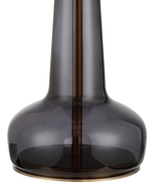 Currey & Company Rosenborg Artisan Dark Blue Glass Table Lamp with Gold Base Mid-Century Scandi Style 6000-1063