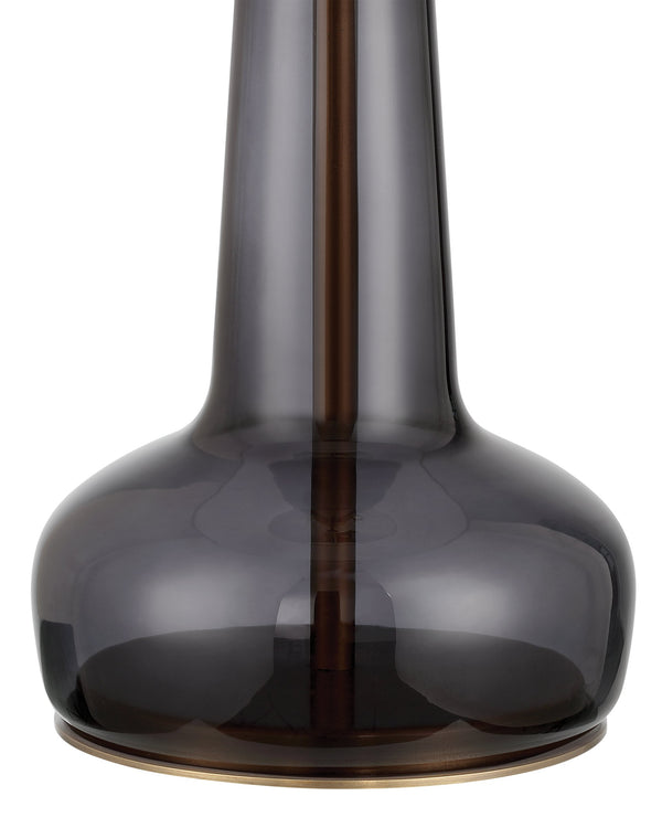 Currey & Company Rosenborg Artisan Dark Blue Glass Table Lamp with Gold Base Mid-Century Scandi Style 6000-1063