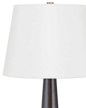 Currey & Company Rosenborg Artisan Dark Blue Glass Table Lamp with Gold Base Mid-Century Scandi Style 6000-1063