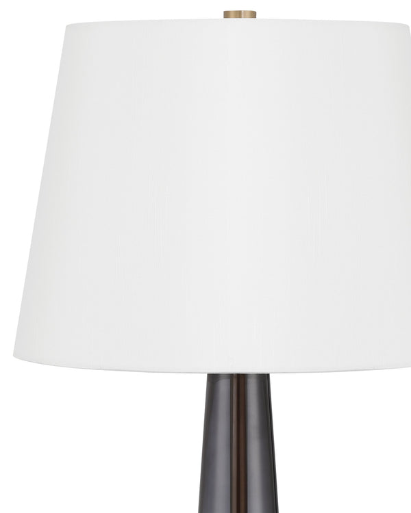 Currey & Company Rosenborg Artisan Dark Blue Glass Table Lamp with Gold Base Mid-Century Scandi Style 6000-1063