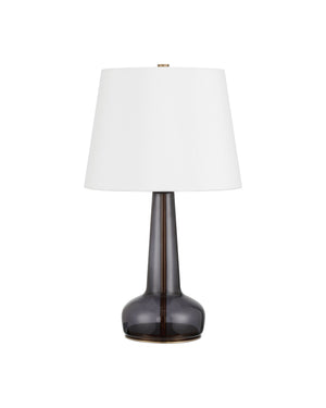 Currey & Company Rosenborg Artisan Dark Blue Glass Table Lamp with Gold Base Mid-Century Scandi Style 6000-1063
