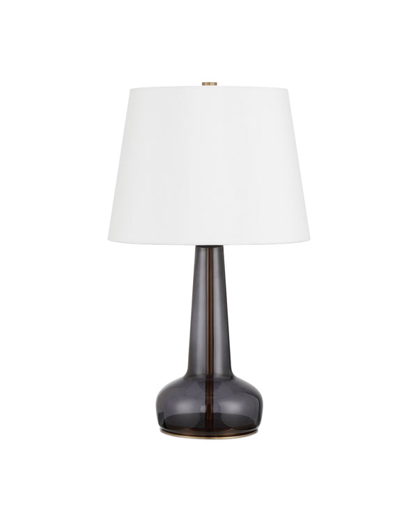 Currey & Company Rosenborg Artisan Dark Blue Glass Table Lamp with Gold Base Mid-Century Scandi Style 6000-1063