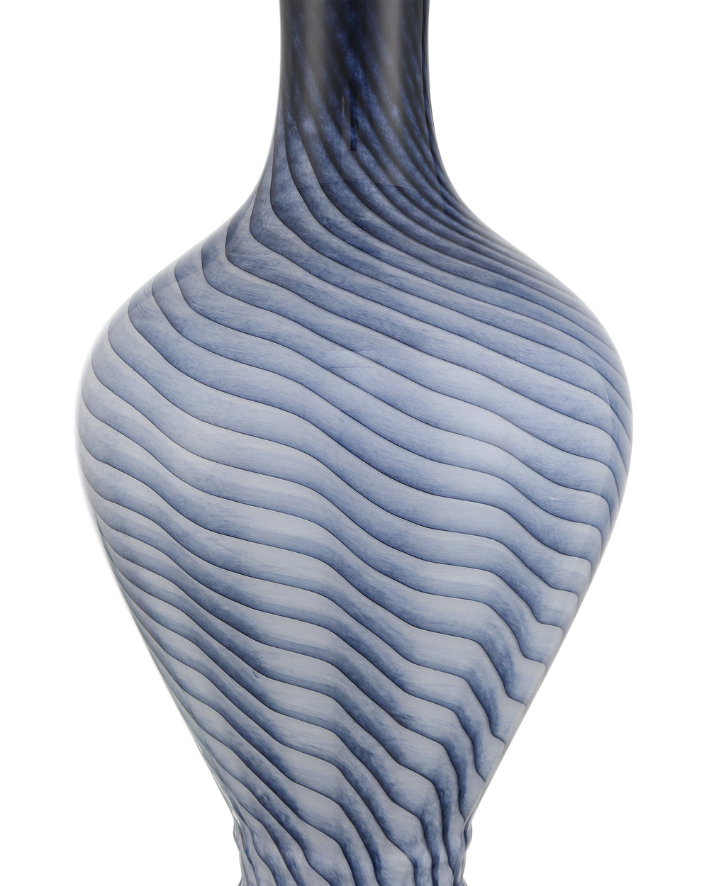 Currey & Company Zeta Murano Inspired Swirl Glass Table Lamp Artisan Blue Handcrafted Bedside Light 6000-1064