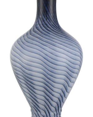 Currey & Company Zeta Murano Inspired Swirl Glass Table Lamp Artisan Blue Handcrafted Bedside Light 6000-1064