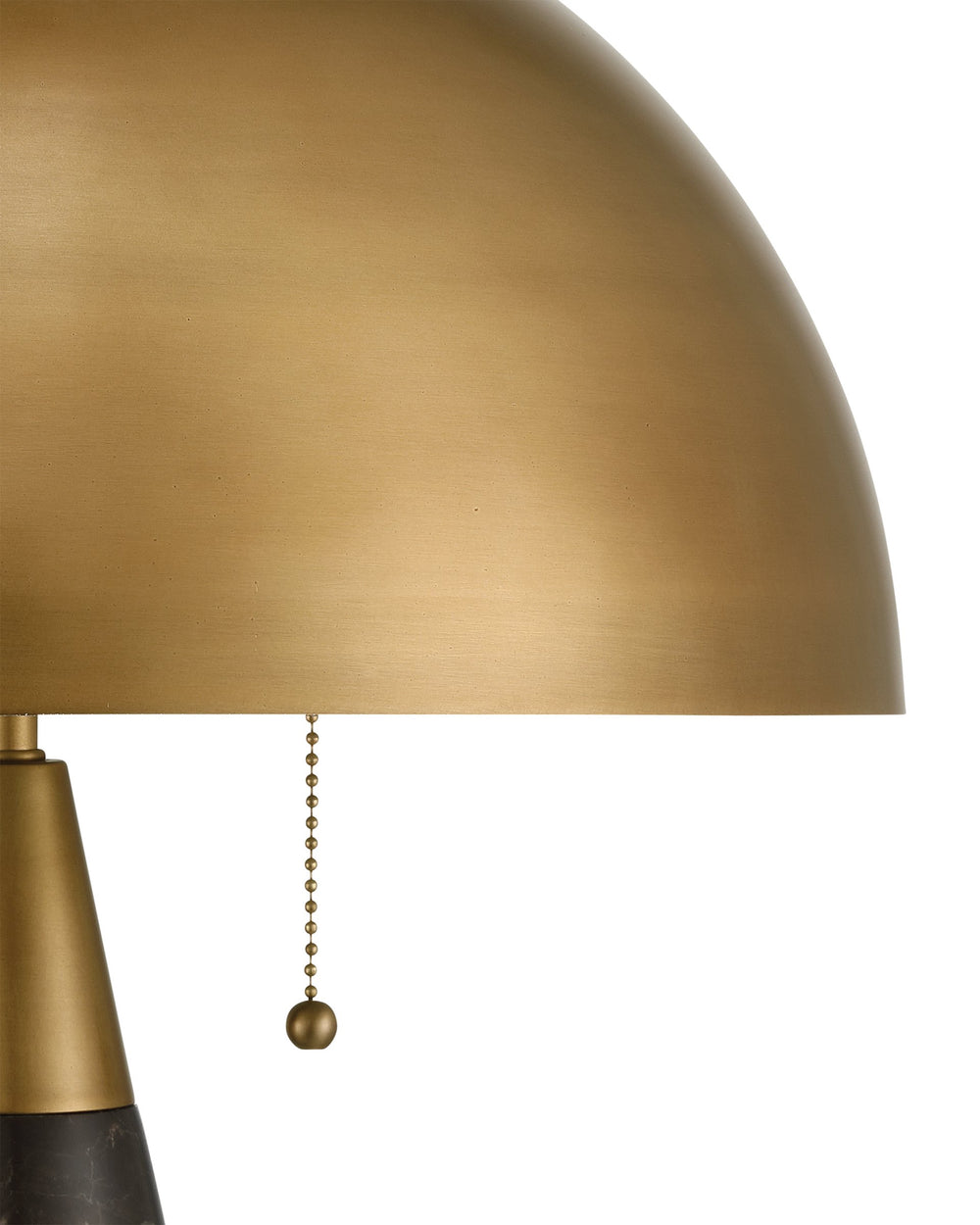 Currey & Company Edith Marble Column Desk Lamp with Antique Brass Dome for Mid-Century Home Offices 6000-1065