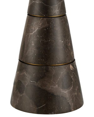 Currey & Company Edith Marble Column Desk Lamp with Antique Brass Dome for Mid-Century Home Offices 6000-1065