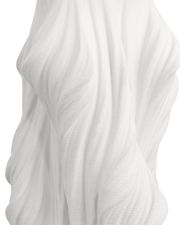 Currey & Company Watershed Sculptural Porcelain Table Lamp with Flowing Ridged Base and White Shade 6000-1067