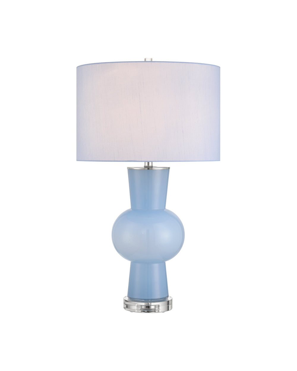 Currey & Company Duende Handcrafted Pale Blue Glass Sculptural Table Lamp for Coastal Living Spaces 6000-1072