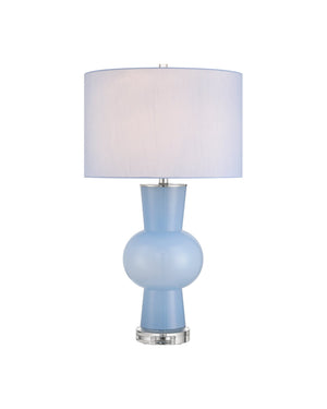 Currey & Company Duende Handcrafted Pale Blue Glass Sculptural Table Lamp for Coastal Living Spaces 6000-1072