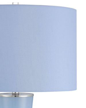 Currey & Company Duende Handcrafted Pale Blue Glass Sculptural Table Lamp for Coastal Living Spaces 6000-1072