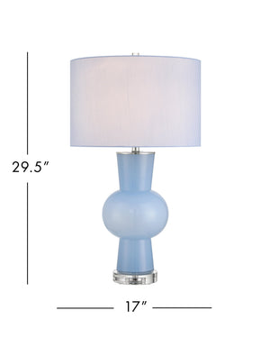 Currey & Company Duende Handcrafted Pale Blue Glass Sculptural Table Lamp for Coastal Living Spaces 6000-1072