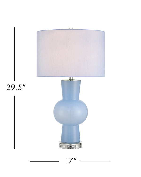 Currey & Company Duende Handcrafted Pale Blue Glass Sculptural Table Lamp for Coastal Living Spaces 6000-1072