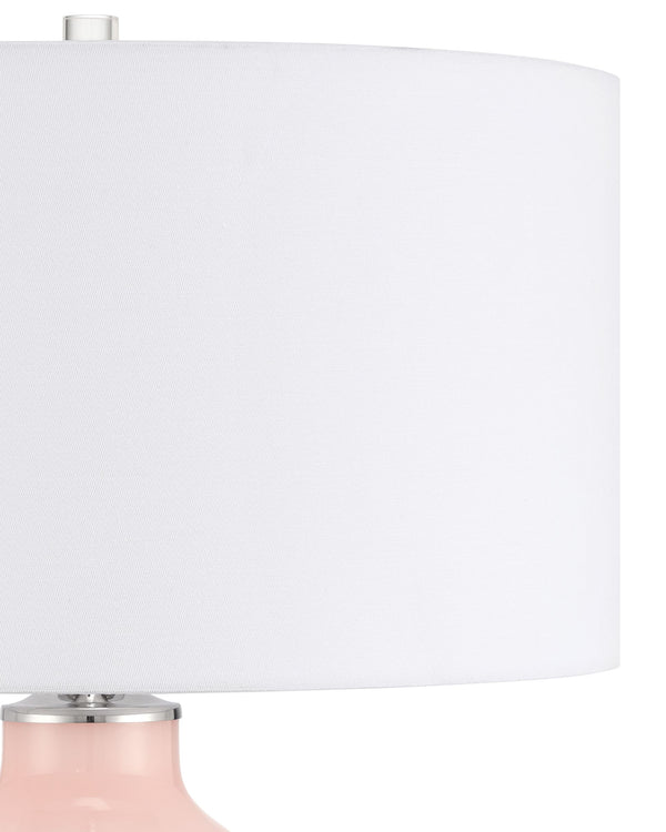 Currey & Company Henrietta Handblown Glass Table Lamp Mid-Century Vase Form with Off-White Fabric Shade 6000-1073