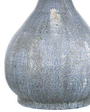 Currey & Company Malin Handcrafted Ceramic Table Lamp Crackle Glaze Stippled Base Tapered Empire Shade 6000-1074