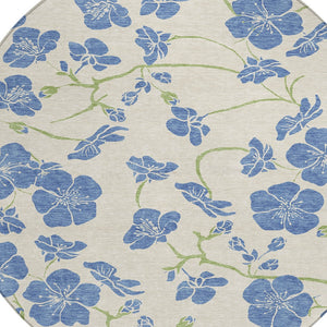 Homeroots 3' Black And Gold Floral Washable Area Rug For Indoor And Outdoor Use – Durable And Stylish Design 8' Round Polyester 600014