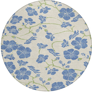 Homeroots 3' Black And Gold Floral Washable Area Rug For Indoor And Outdoor Use – Durable And Stylish Design 8' Round Polyester 600014