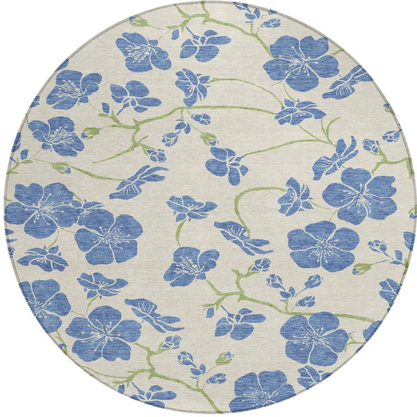 Homeroots 3' Black And Gold Floral Washable Area Rug For Indoor And Outdoor Use – Durable And Stylish Design 8' Round Polyester 600014