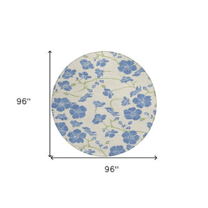 Homeroots 3' Black And Gold Floral Washable Area Rug For Indoor And Outdoor Use – Durable And Stylish Design 8' Round Polyester 600014