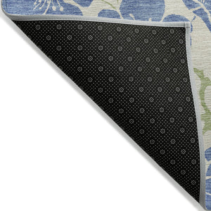 Homeroots 3' Black And Gold Floral Washable Area Rug For Indoor And Outdoor Use – Durable And Stylish Design 8' X 10' Polyester 600015