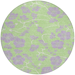 Homeroots 3' Black And Gold Floral Washable Area Rug For Indoor And Outdoor Use – Durable And Stylish Design 8' Round Polyester 600020