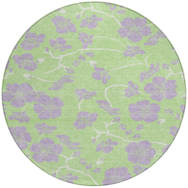 Homeroots 3' Black And Gold Floral Washable Area Rug For Indoor And Outdoor Use – Durable And Stylish Design 8' Round Polyester 600020