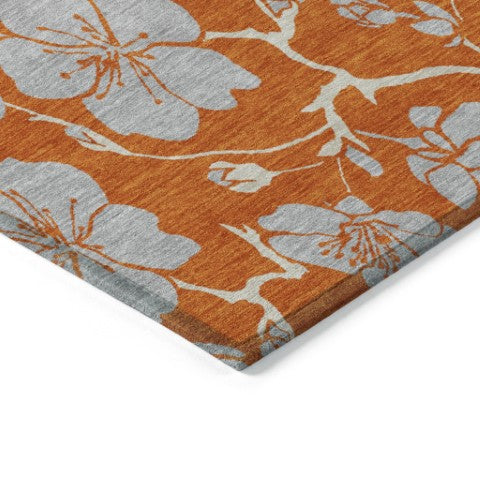 Homeroots 3' Black And Gold Floral Washable Area Rug For Indoor And Outdoor Use – Durable And Stylish Design 3' X 5' Polyester 600030