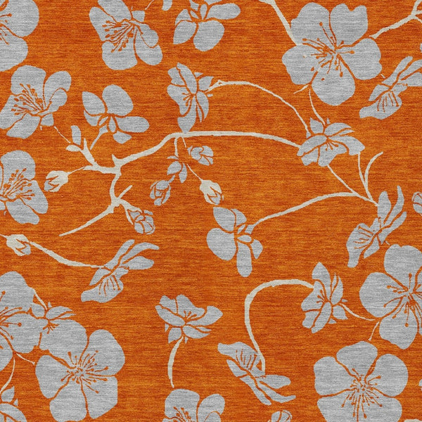 Homeroots 3' Black And Gold Floral Washable Area Rug For Indoor And Outdoor Use – Durable And Stylish Design 5' X 8' Polyester 600031