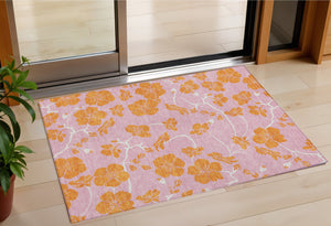 Homeroots 3' Black And Gold Floral Washable Area Rug For Indoor And Outdoor Use – Durable And Stylish Design 3' X 5' Polyester 600036